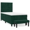 vidaXL Box spring postelja z vzmetnico temno zelen 90x190 cm žamet