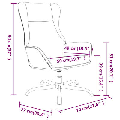 vidaXL Stol za sproščanje s stolčkom za noge sijoče rjavo umetno usnje