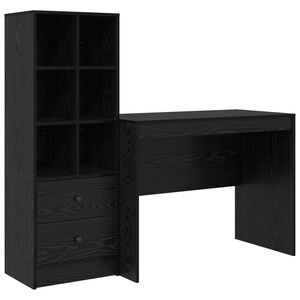 vidaXL Miza Črna Orehovina 145.5 x 50 x 127 cm 2 kos