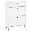 vidaXL Omara za čevlje BREDA 78 x 24 x 103 cm Inženirski les Bela