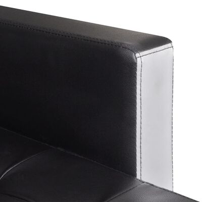 vidaXL Kavč z ležiščem L-oblike umetno usnje črn