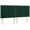 vidaXL Vzglavje z u&scaron;esi temno zeleno 183x16x118/128 cm žamet