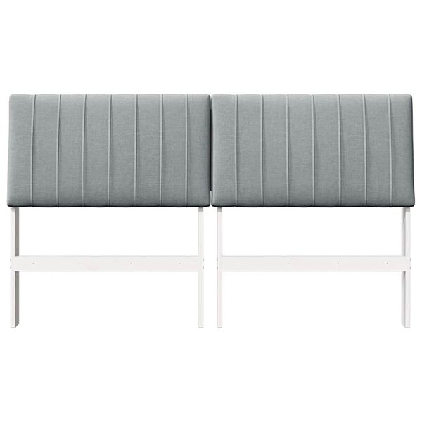 vidaXL Tapecirano vzglavje Svetlo siva 150 cm Masivno borovo les