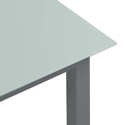 vidaXL Vrtna miza svetlo siva 80x80x74 cm aluminij in steklo