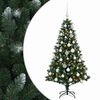 vidaXL Umjetno božično drevo z okrasnimi kroglami 120 cm 150 LED