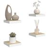 vidaXL Stenske police 4 kosi barva hrasta in bela 23x23,5x3,8 cm MDF