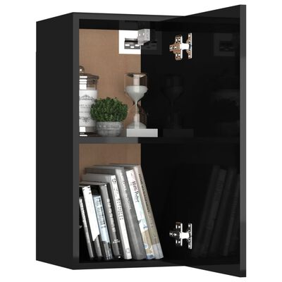vidaXL Komplet TV omaric 3-delni visok sijaj črna iverna plošča