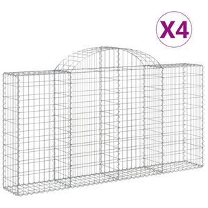 vidaXL Obokane gabion ko&scaron;are 4 kosi 200x30x100/120 cm pocinkano železo