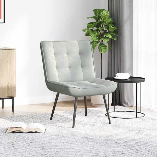 vidaXL Stol za spro&scaron;čanje svetlo siv 64x74x84 cm žamet