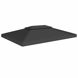 vidaXL Streha za paviljon 2-delna 310 g/m&sup2; 4x3 m črna