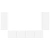 vidaXL Set omare za televizijo na steni 4 pcs Bela Konstruiran les
