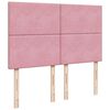 vidaXL Box spring postelja z vzmetnico roza 160x200 cm žamet