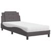 vidaXL Posteljni okvir brez vzmetnice Zadar siva 90x190 cm umetno usnje