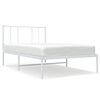 vidaXL Kovinski posteljni okvir z vzglavjem bel 107x203 cm