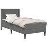 vidaXL Posteljni okvir z vzmetnico Temno siva 90 x 190 cm Žamet