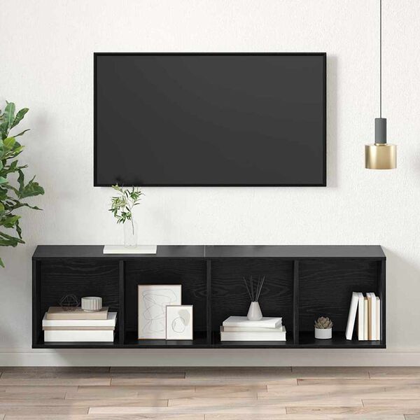 vidaXL Komplet TV omaric Črna Orehovina 37 x 37 x 142,5 cm
