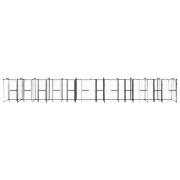 vidaXL Zunanji pasji boks jeklo 29,04 m&sup2;