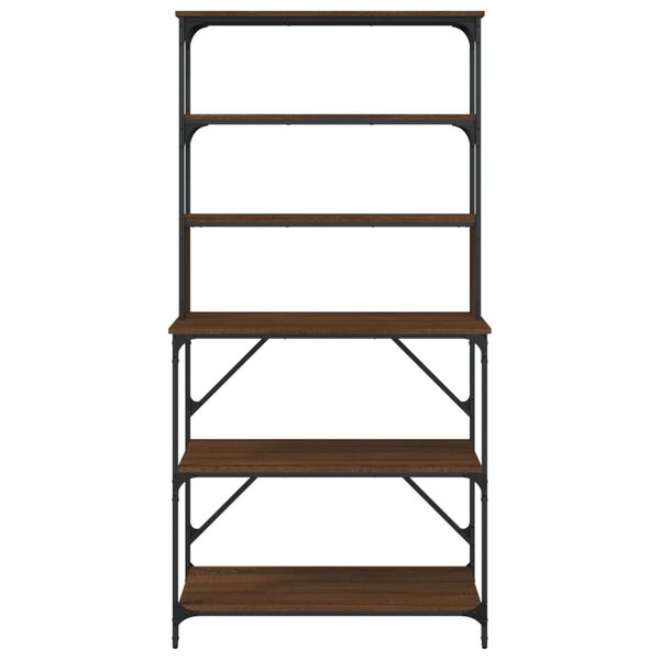 vidaXL Stojalo za peko 6-nadstropno rjavi hrast 90x40x180 cm inž. les