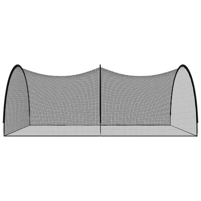 vidaXL Kletka z mrežo za baseball črna 500x400x250 cm poliester