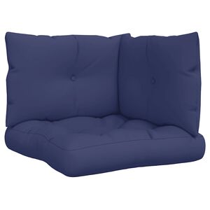 vidaXL Blazine za kavč iz palet 3 kosi mornarsko modro blago