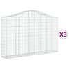 vidaXL Obokane gabion ko&scaron;are 3 kosi 200x30x120/140 cm pocinkano železo