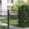 vidaXL Ograjna vrata BOXTEL enojna vrata z obokanim vrhom jeklo 1x1,2 m črna