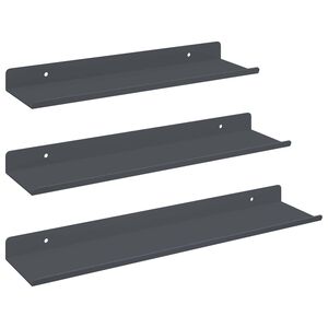 vidaXL Ležeča polica 3 pcs Antracit 40 x 9 x 2,5 cm Jeklo
