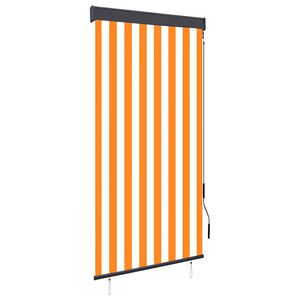 vidaXL Zunanje rolo senčilo 80x250 cm belo in oranžno