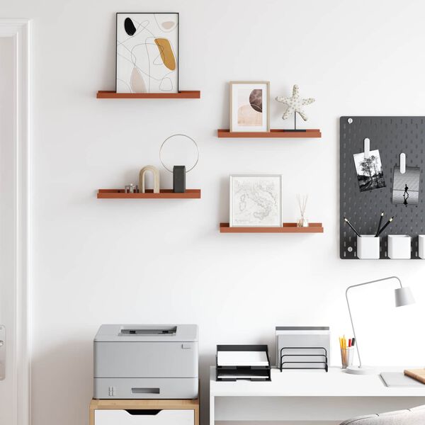 vidaXL Stenska polica 4 pcs Rdeča 40 x 9 x 3 cm Konstruiran les