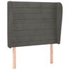 vidaXL Vzglavje z u&scaron;esi temno sivo 93x23x118/128 cm žamet