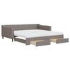 vidaXL Izvlečna dnevna postelja s predali taupe 100x200 cm blago