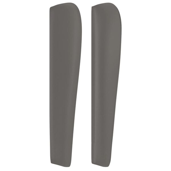vidaXL Vzglavje z ušesi sivo 93x23x118/128 cm umetno usnje