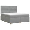 vidaXL Postelja boxspring z vzmetnico Svetlo siva 140 x 190 cm Blago