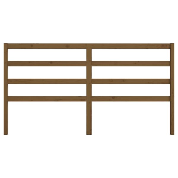 vidaXL Posteljno vzglavje medeno rjavo 206x4x100 cm trdna borovina