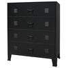 vidaXL Predalnik kovinski industrijski stil 78x40x93 cm črn