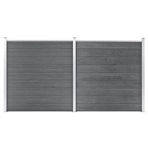 vidaXL Vrtna ograja WPC 353x186 cm siva