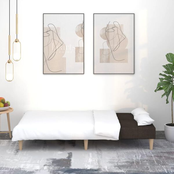 vidaXL Raztegljiv kavč dvosed temno rjavo blago