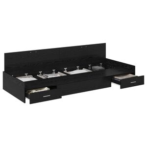 vidaXL Konstrukcija postelje z vzglavjem Črna Orehovina 90 x 200 cm