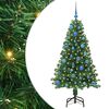 vidaXL Umestno božično drevo Zelena 150 cm PVC, jeklo in plastika
