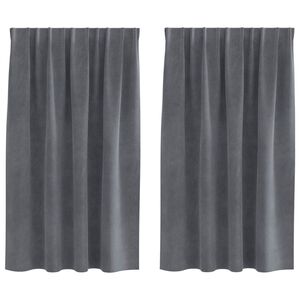 vidaXL Zavese 2 kos Svetlo siva 140 x 140 cm Žamet