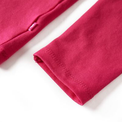 Otroška majica z dolgimi rokavi živo roza 92