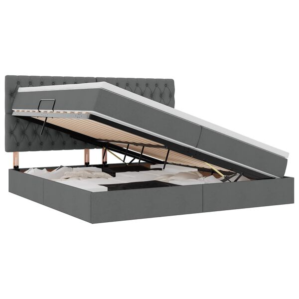 vidaXL Postelja z dodatnim prostorom za shranjevanje in LED osvetlitvijo