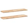 vidaXL Viseče police 2 kosa 100x20x2 cm neobdelan masiven les akacije
