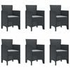 vidaXL Komplet za jedilnico v vrtu 7 pcs Antracit Polt rattan