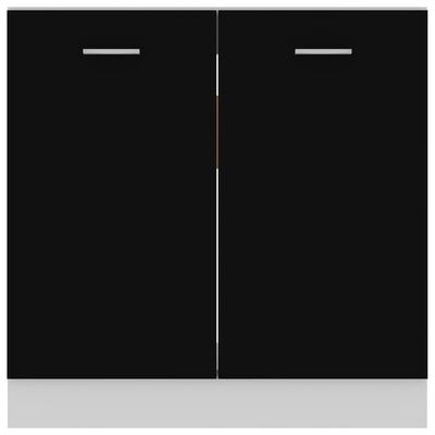 vidaXL Spodnja omarica za umivalnik črna 80x46x81,5 cm iverna plošča