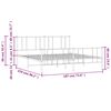 vidaXL Kovinski posteljni okvir z vzglavjem in vznožjem bel 183x213 cm