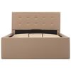 vidaXL Dvižni posteljni okvir kapučino umetno usnje 100x200 cm