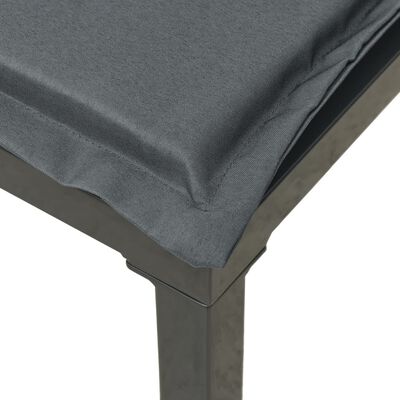 vidaXL Vrtni kotni stol z blazinami črn in siv poli ratan