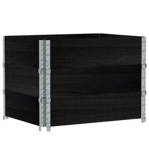 vidaXL Paletni okvirji 3 kosi črni 80x60 cm trdna borovina