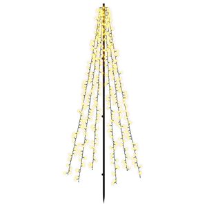 vidaXL LED božično drevesce EKENAS 165 cm 540 LED Toplo bela Jeklo
